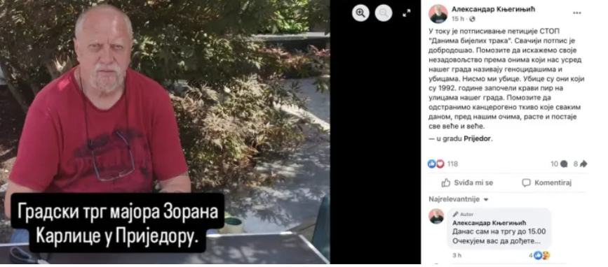 Osuđeni ratni zločinac Aleksandar Knjeginjić pokrenuo peticiju za zabranu Dana bijelih traka