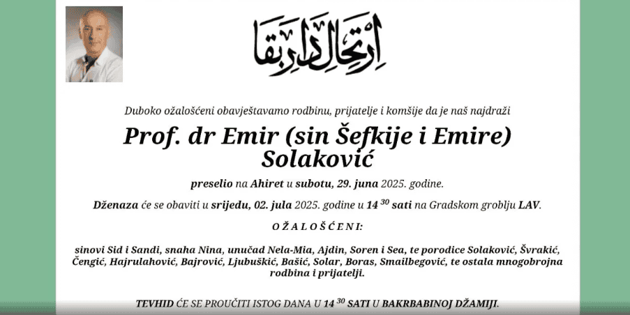 dzenaza emir solakovic